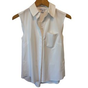 Athleta White Sleeveless Stretch Button‎ Front Top Size XXS TP EUC